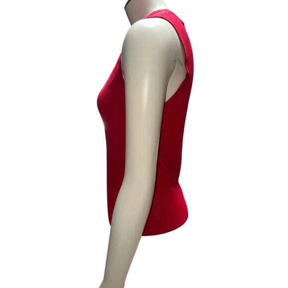 Ann Taylor XS Red Silk Knit Sleeveless Top Vintage Minimalist Tank Classic Chic - Picture 8 of 13